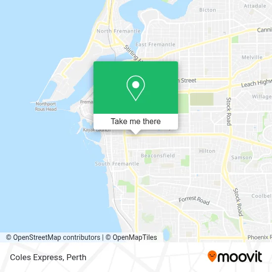 Mapa Coles Express