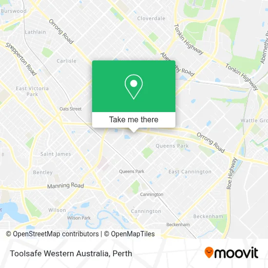 Mapa Toolsafe Western Australia