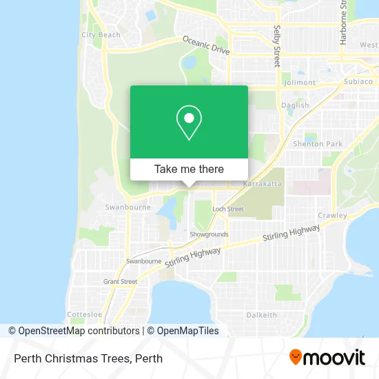 Mapa Perth Christmas Trees