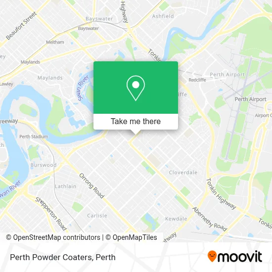 Perth Powder Coaters map