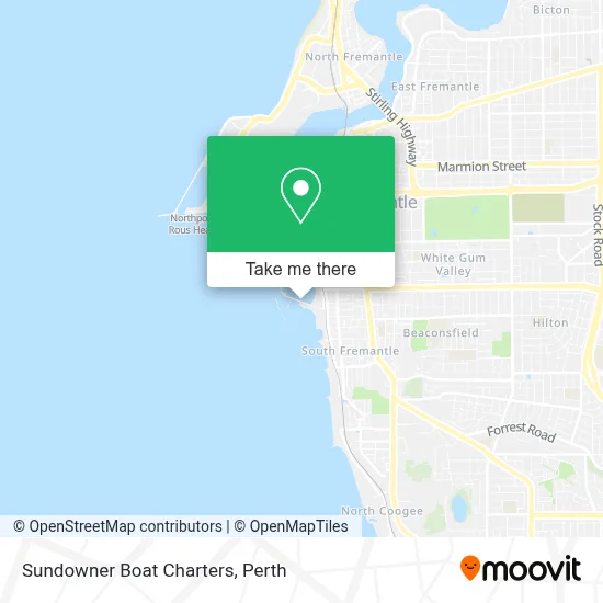 Mapa Sundowner Boat Charters