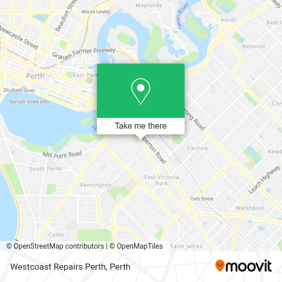 Mapa Westcoast Repairs Perth