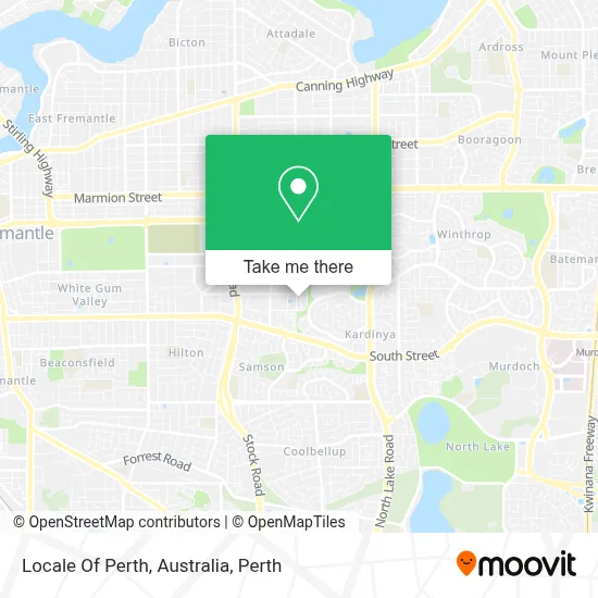 Mapa Locale Of Perth, Australia
