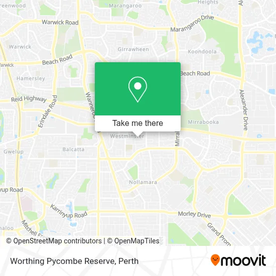 Mapa Worthing Pycombe Reserve