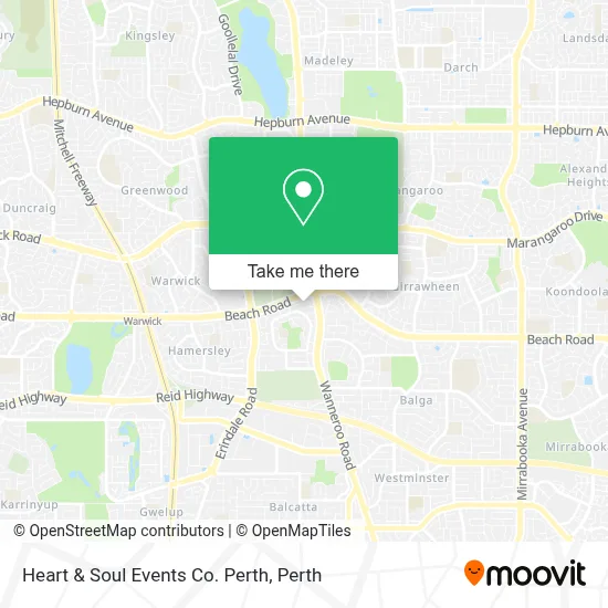 Mapa Heart & Soul Events Co. Perth