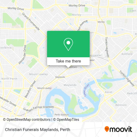 Mapa Christian Funerals Maylands
