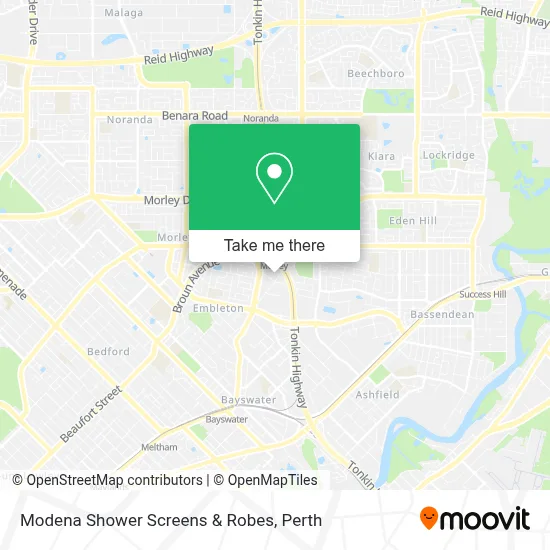 Mapa Modena Shower Screens & Robes