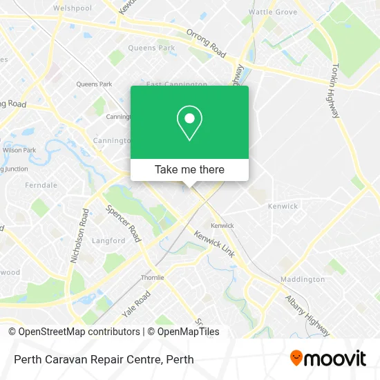 Mapa Perth Caravan Repair Centre