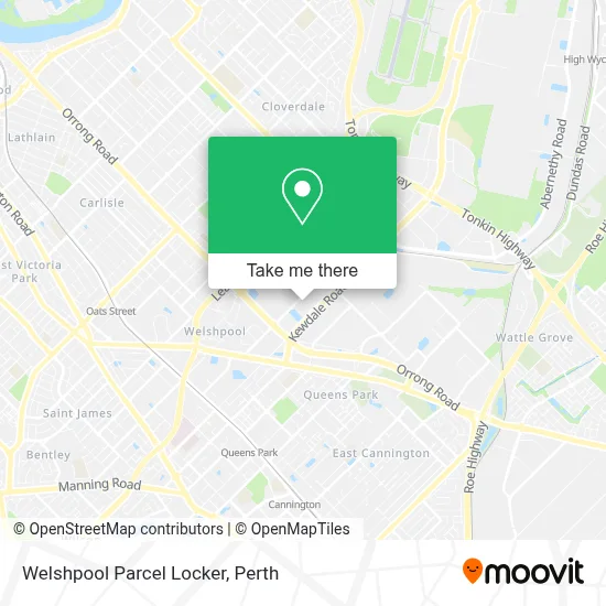 Mapa Welshpool Parcel Locker