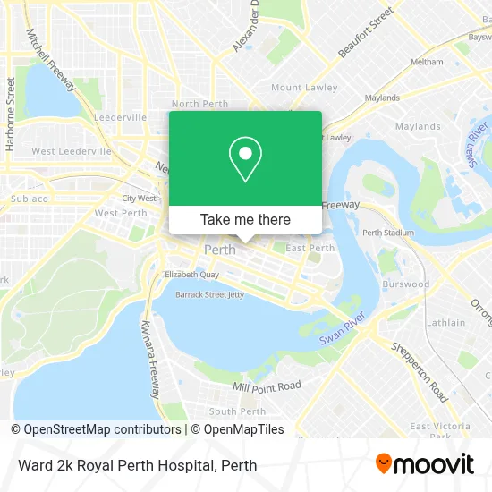 Mapa Ward 2k Royal Perth Hospital