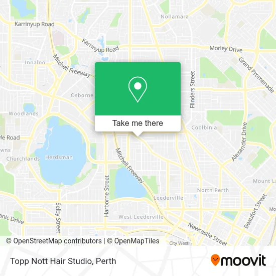 Mapa Topp Nott Hair Studio