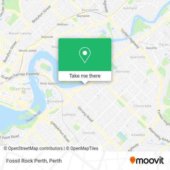 Mapa Fossil Rock Perth