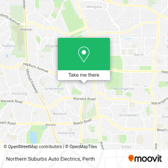 Mapa Northern Suburbs Auto Electrics
