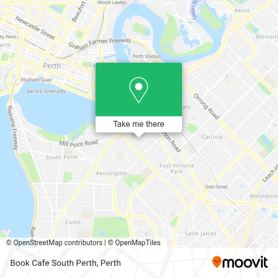 Mapa Book Cafe South Perth