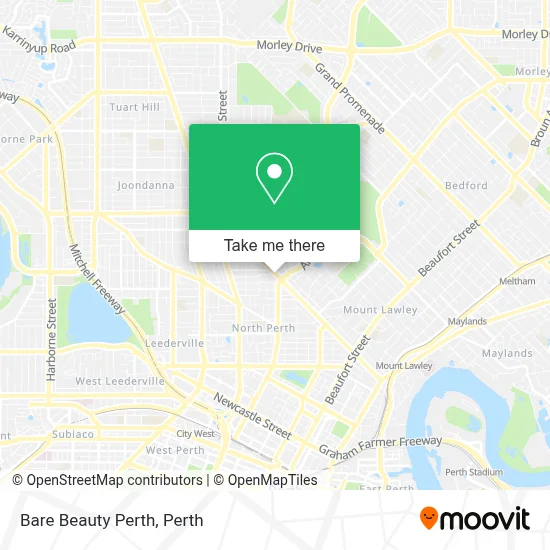 Mapa Bare Beauty Perth