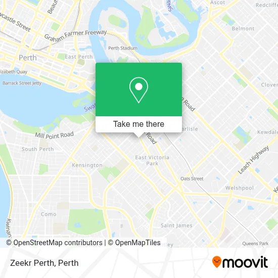 Mapa Zeekr Perth