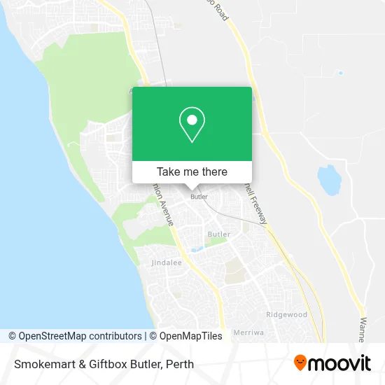 Mapa Smokemart & Giftbox Butler