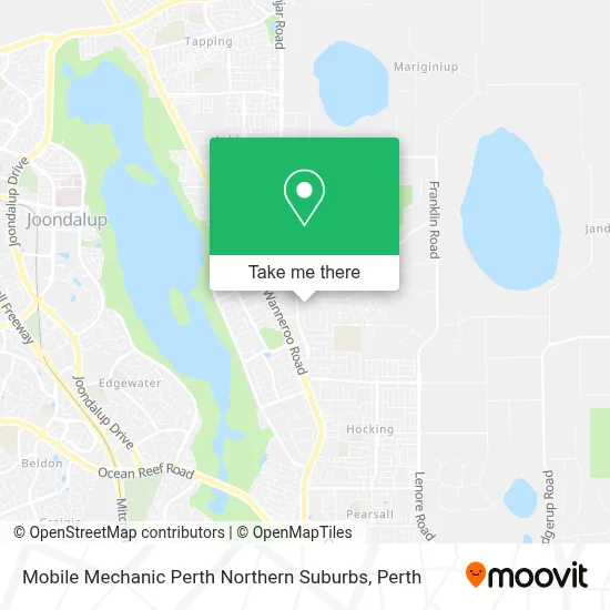 Mapa Mobile Mechanic Perth Northern Suburbs