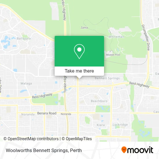 Mapa Woolworths Bennett Springs