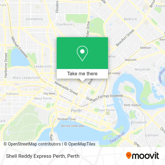 Mapa Shell Reddy Express Perth