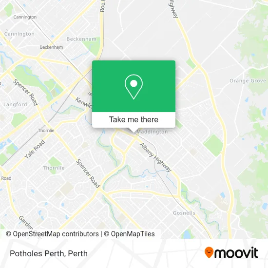 Mapa Potholes Perth
