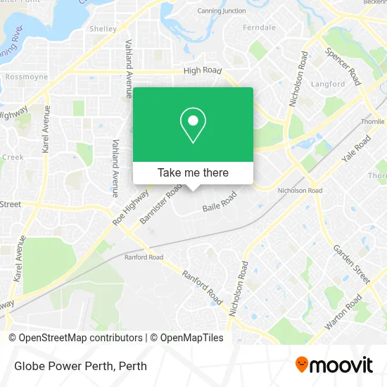 Mapa Globe Power Perth
