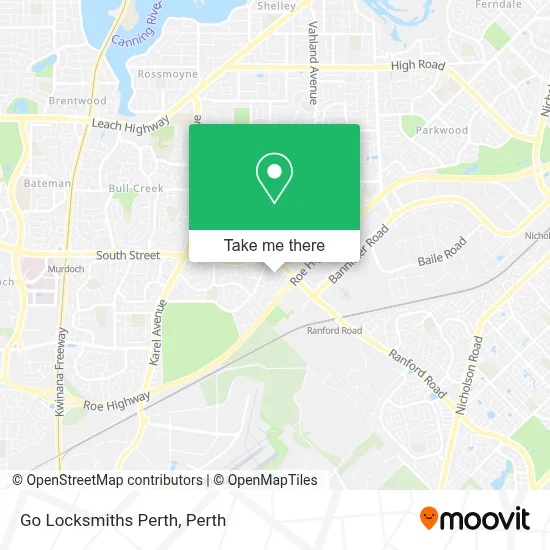 Mapa Go Locksmiths Perth