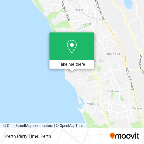 Perth Party Time map