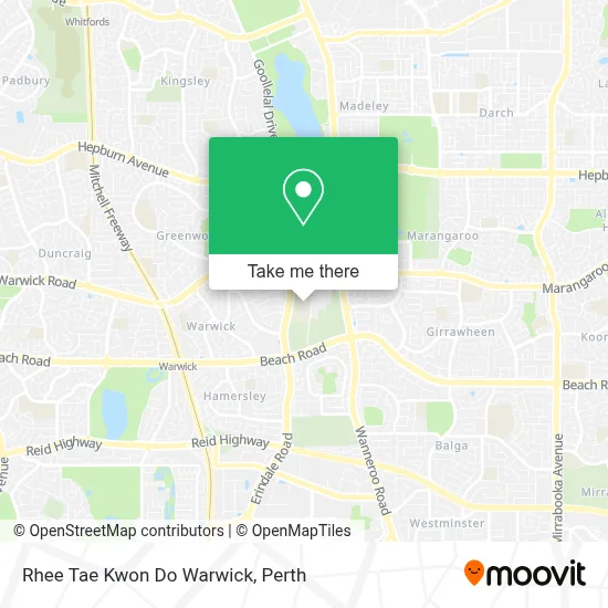 Mapa Rhee Tae Kwon Do Warwick