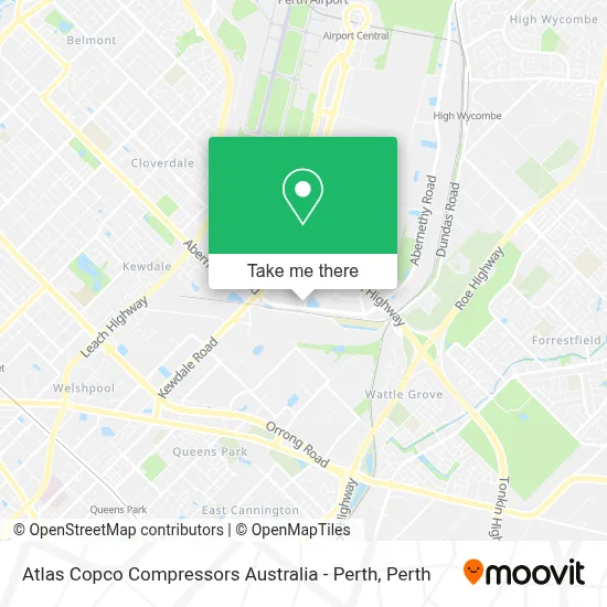 Mapa Atlas Copco Compressors Australia - Perth