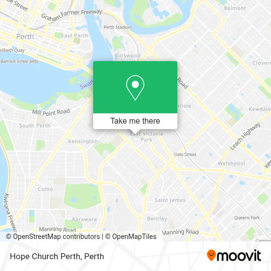 Mapa Hope Church Perth