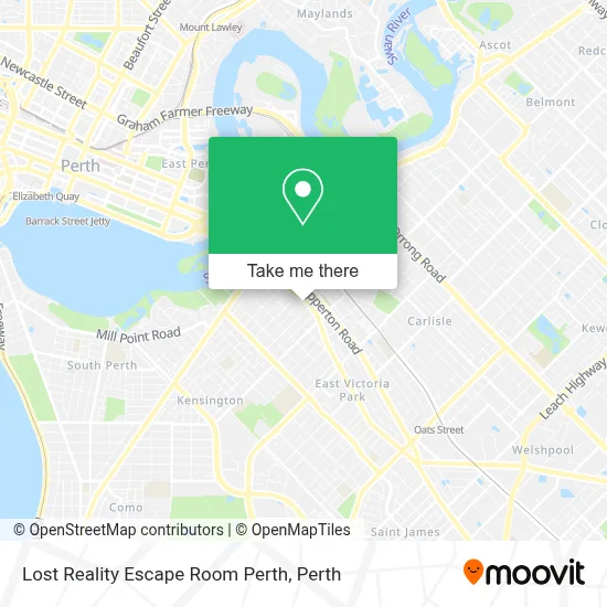 Mapa Lost Reality Escape Room Perth
