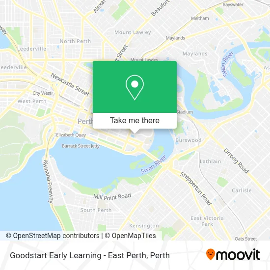 Mapa Goodstart Early Learning - East Perth