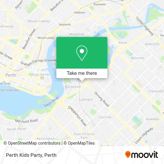 Mapa Perth Kids Party