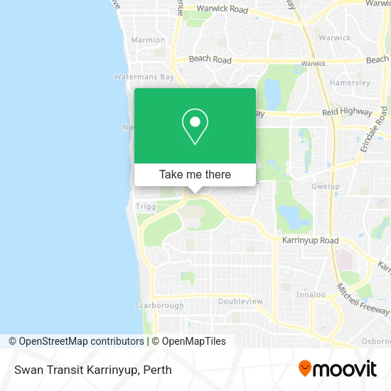 Mapa Swan Transit Karrinyup