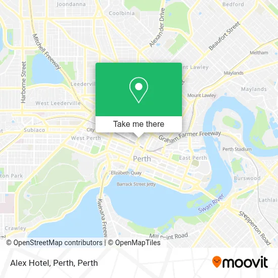 Mapa Alex Hotel, Perth