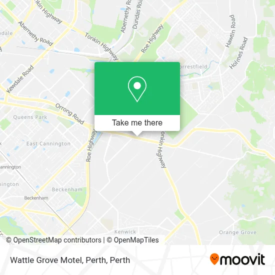 Mapa Wattle Grove Motel, Perth