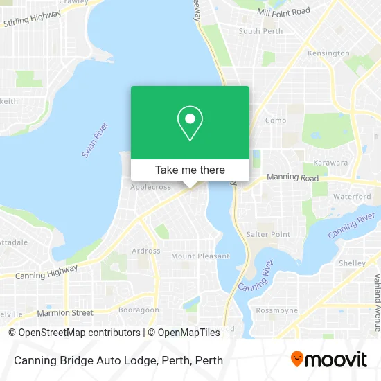 Canning Bridge Auto Lodge, Perth map