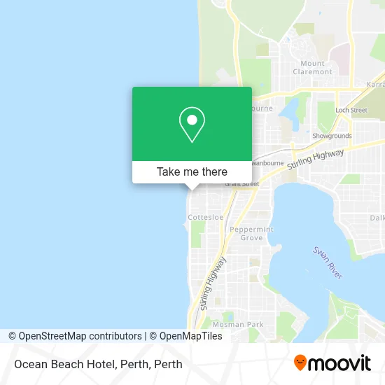 Mapa Ocean Beach Hotel, Perth