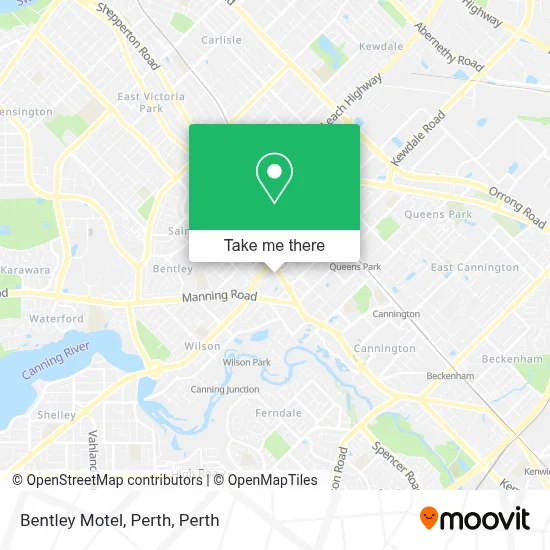 Mapa Bentley Motel, Perth