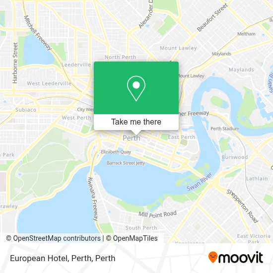 Mapa European Hotel, Perth