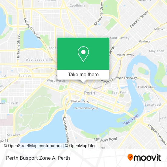 Mapa Perth Busport Zone A