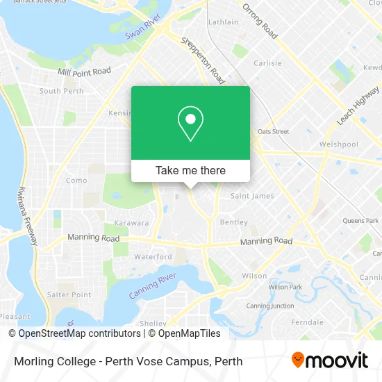 Mapa Morling College - Perth Vose Campus