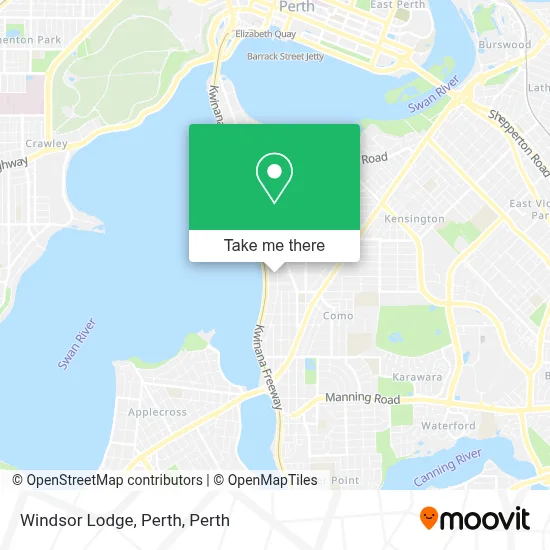 Mapa Windsor Lodge, Perth
