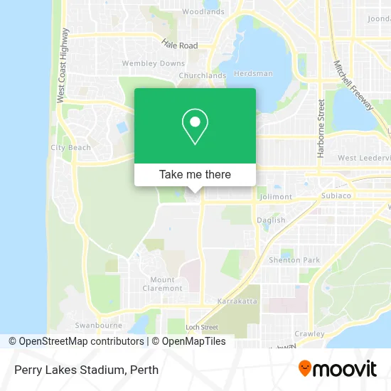 Mapa Perry Lakes Stadium