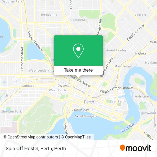 Spin Off Hostel, Perth map