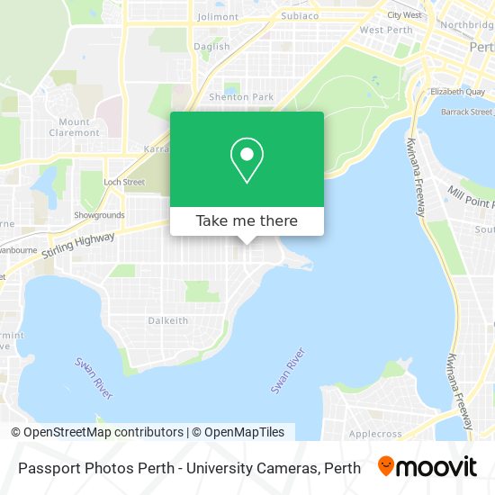 Passport Photos Perth - University Cameras map