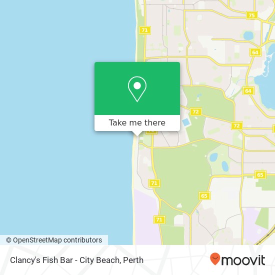 Clancy's Fish Bar - City Beach map