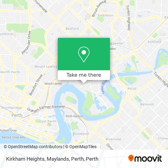 Kirkham Heights, Maylands, Perth map