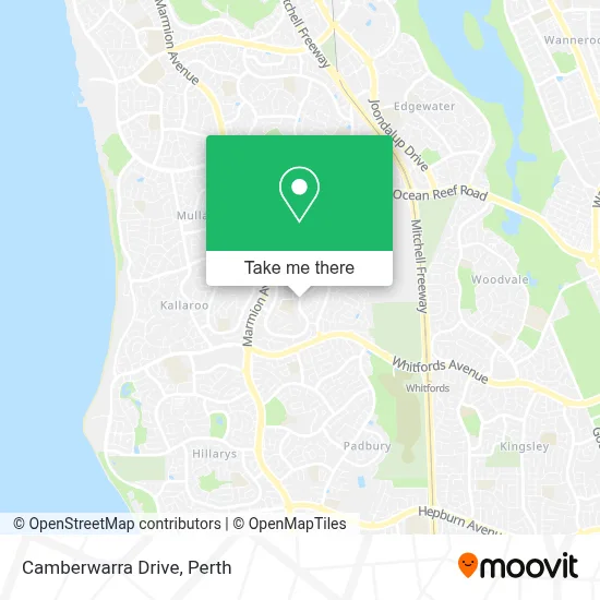 Mapa Camberwarra Drive